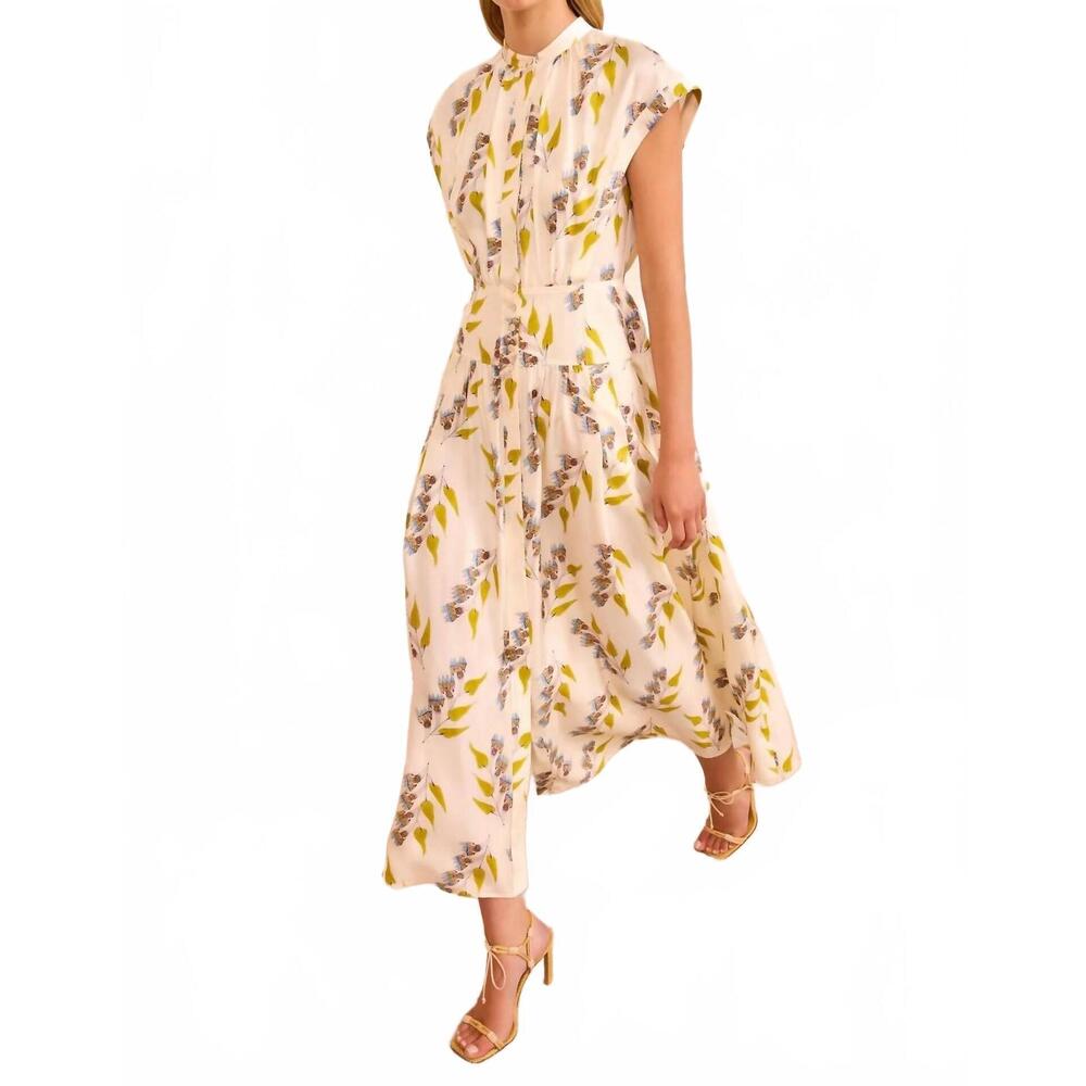 NEW ULLA JOHNSON lausanne button up dress in infinite flower